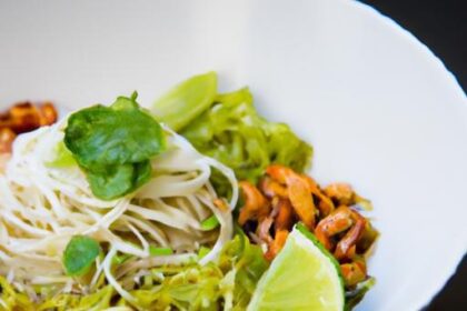 Zesty Chimichurri Ramen with Seared Tofu & Lime Twist