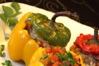 Melting Moments: Cheesy Stuffed Peppers with Savory Rice & Meat