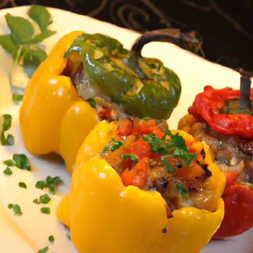 Melting Moments: Cheesy Stuffed Peppers with Savory Rice & Meat