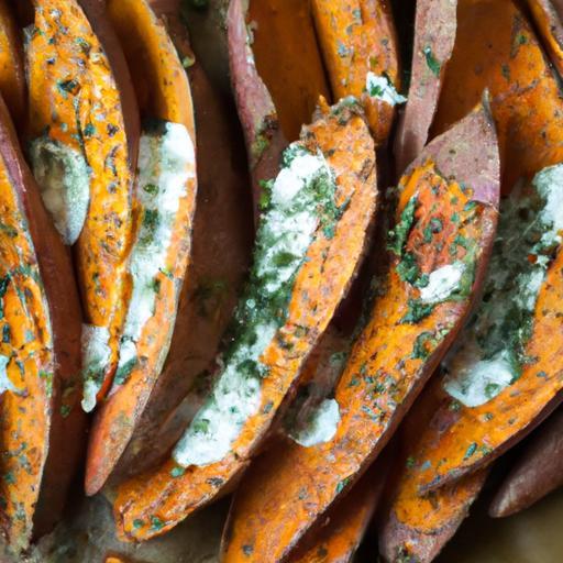 Za’atar Roasted Sweet Potatoes with Creamy Tahini Drizzle