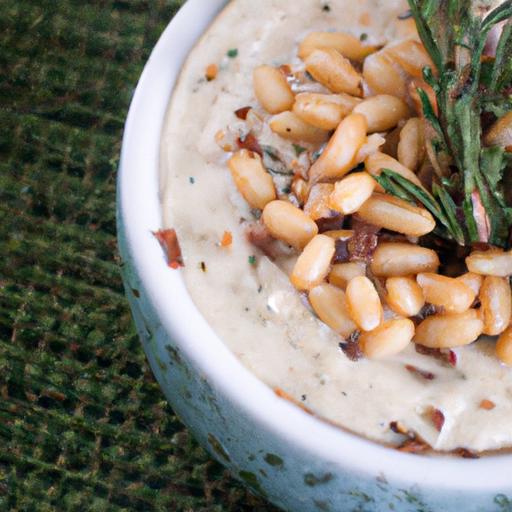 Smoky baba Ganoush: Creamy Dip with Pine Nut Crunch