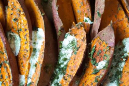 Za’atar Roasted Sweet Potatoes with Creamy Tahini Drizzle