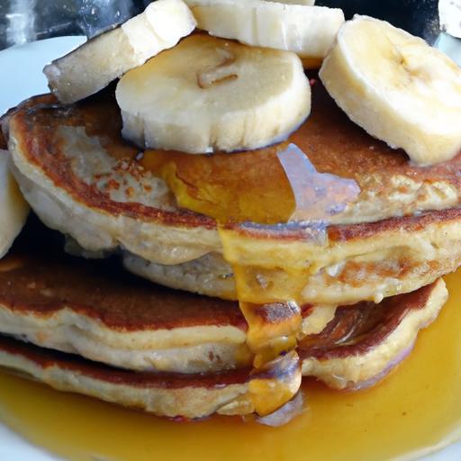 Wholesome Whole Wheat Banana Pancakes Drizzled with Maple
