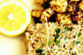 Zesty Grilled Tempeh Meets Vibrant Lemon Herb Quinoa Delight
