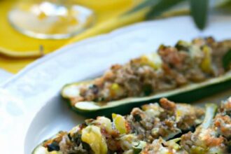 Mediterranean Quinoa-Stuffed Zucchini Boats: A Flavorful Feast