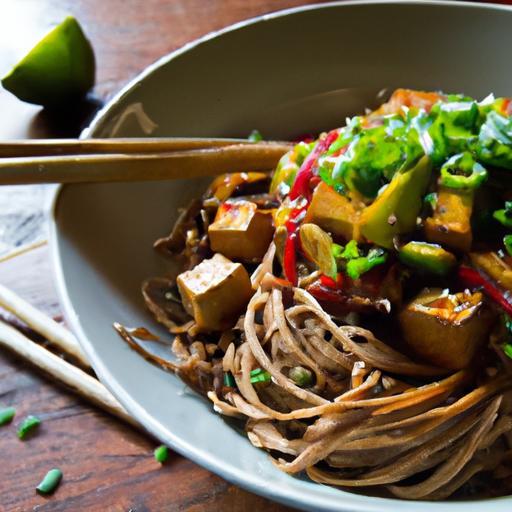 Zesty Cilantro-Lime Soba Noodles with Spicy Chipotle Tofu