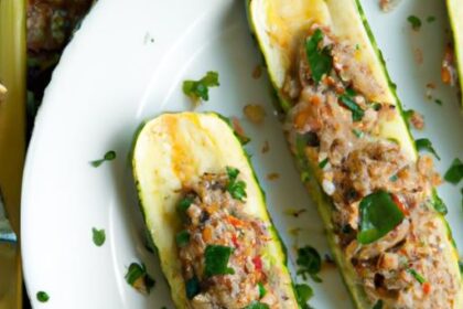 Mediterranean Quinoa-Stuffed Zucchini Boats: A Healthy Delight