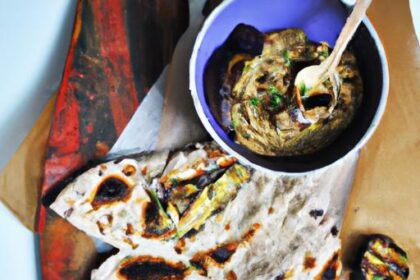Smoky Charred Eggplant and Tahini Flatbread Delight