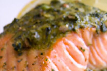Savor Health: Baked Salmon with Zesty Omega-3 Pesto