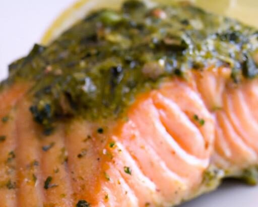 Savor Health: Baked Salmon with Zesty Omega-3 Pesto