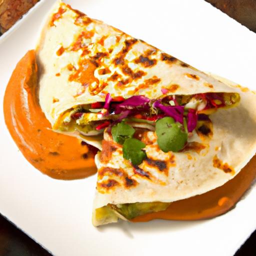 Fusion Flavor: Kimchi Quesadillas with Spicy gochujang Crema