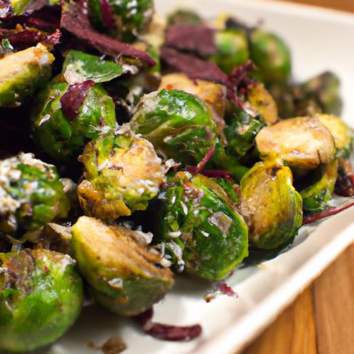 Crispy smashed​ Brussels Sprouts with Balsamic & Parmesan Flair