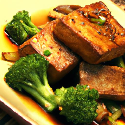 Crunchy Baked⁤ Tofu Stir-Fry ⁢with ⁣Savory Tamari sauce Delight