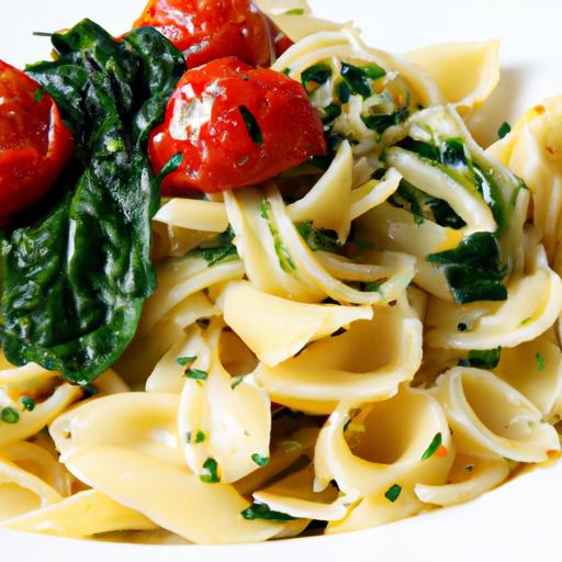 Bright & Zesty: Lemon Garlic Pasta⁢ with Spinach & ⁣Tomatoes