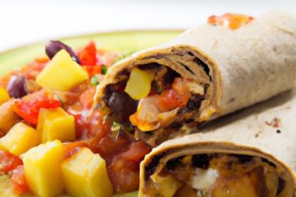 Tropical Twist: Pineapple Teriyaki Chicken Burritos with Black Beans