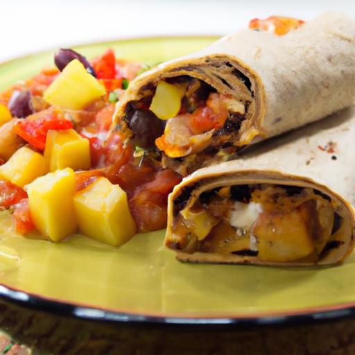 Tropical Twist: Pineapple Teriyaki Chicken Burritos with Black Beans