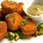 Crunchy Baked Tofu Nuggets with Zesty BBQ Dip Delight