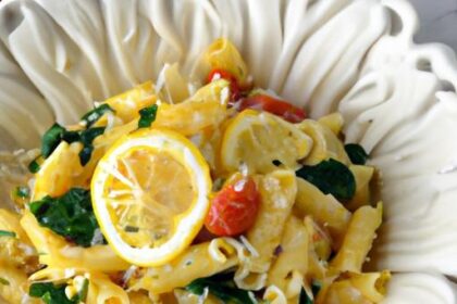 Bright & Zesty: Lemon Garlic Pasta with Spinach & Tomatoes