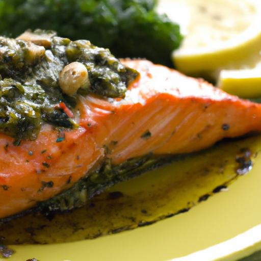 Savor Health: Baked Salmon with Zesty Omega-3 ​Pesto