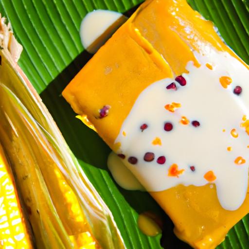 Golden Turmeric Coconut Tamales with Zesty Mango Sauce