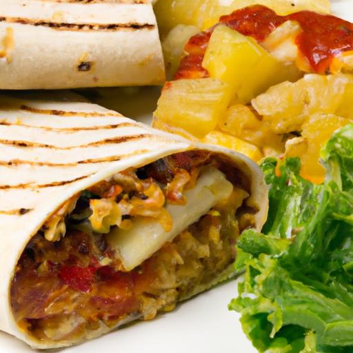 Tropical Twist: Pineapple Teriyaki Chicken Burritos with Black Beans