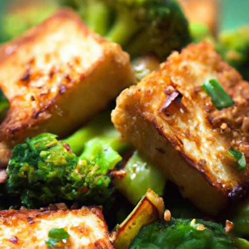 Golden Crispy Sesame Tofu with Vibrant Broccoli Delight