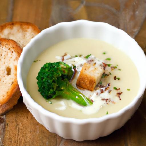 Creamy Broccoli Cheddar Soup Paired with Perfect Crusty Bread