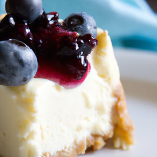 Creamy Greek Yogurt cheesecake with ‍Vibrant Berry Topping