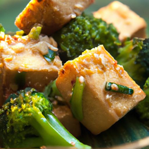 Golden Crispy Sesame Tofu with Vibrant Broccoli Delight