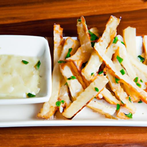 Crunchy Yuca Fries with Zesty Wasabi Aioli Delight