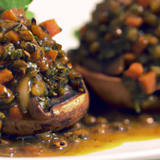 Savor BBQ Lentil-Stuffed Portobello Mushrooms Delight