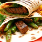 Tangy Tamari-Lime Steak Fajitas Wrapped in Sesame Tortillas