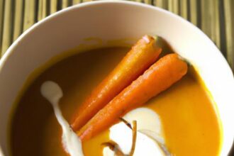 Velvety Carrot & Ginger Soup with Creamy Coconut Milk Flair