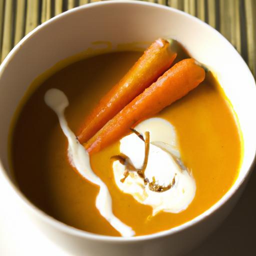 Velvety Carrot & Ginger Soup with Creamy Coconut Milk Flair