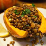 Hearty Stuffed Butternut Squash with Savory Lentil Filling