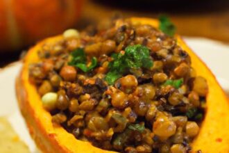 Hearty Stuffed Butternut Squash with Savory Lentil Filling