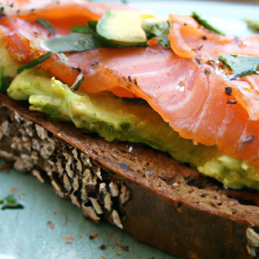 Power-Packed Avocado & Salmon Toast on Whole-Grain Bread