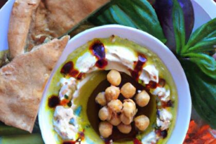 Elevate Your Snack Game with Green Harissa Hummus Plates