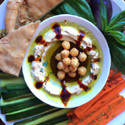 Elevate Your Snack Game with Green Harissa Hummus Plates