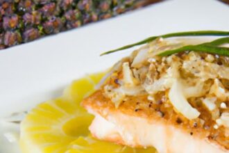 Tropical Delight: Pineapple Miso Salmon with Coconut Rice