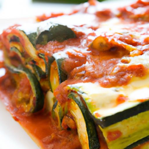 Zucchini Lasagna Delight with Fresh⁣ Homemade Tomato⁣ Sauce
