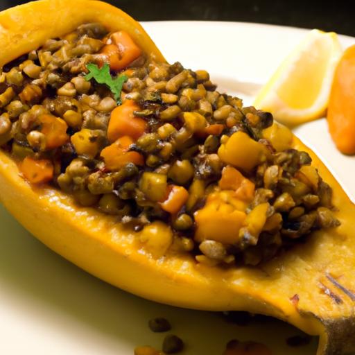 Hearty Stuffed Butternut Squash with⁢ Savory Lentil Filling