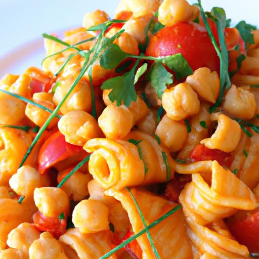 Nutritious Chickpea Pasta with Zesty Spicy Tomato Sauce