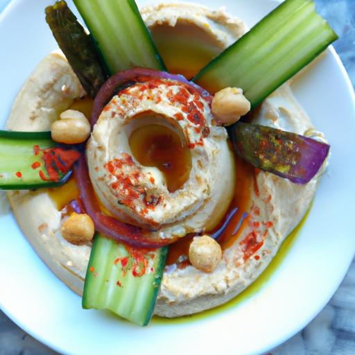 Elevate Your Snack Game with Green Harissa Hummus Plates
