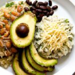 Savor the Classic Combo: Rice, Beans, Avocado & Salsa Delight