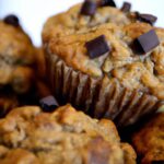 Healthy Banana Oat Muffins with Decadent Dark Choco Chips