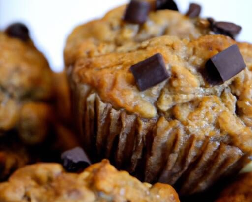 Healthy Banana Oat Muffins with Decadent Dark Choco Chips