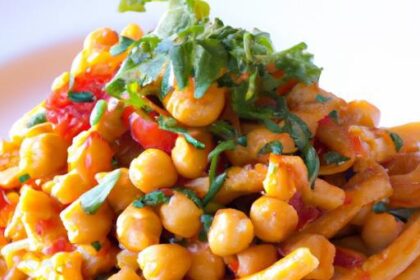 Wholesome Chickpea Pasta Paired with Zesty Tomato Sauce