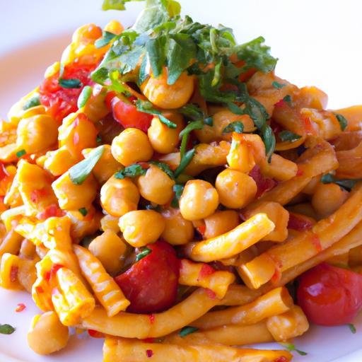Wholesome Chickpea Pasta Paired with Zesty Tomato Sauce
