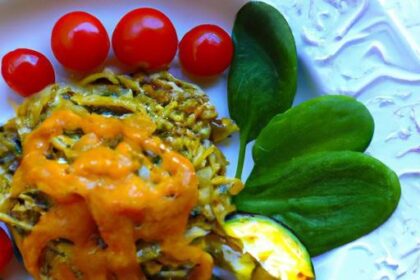 Wholesome Spaghetti Squash Pesto Pasta with Cherry Tomatoes